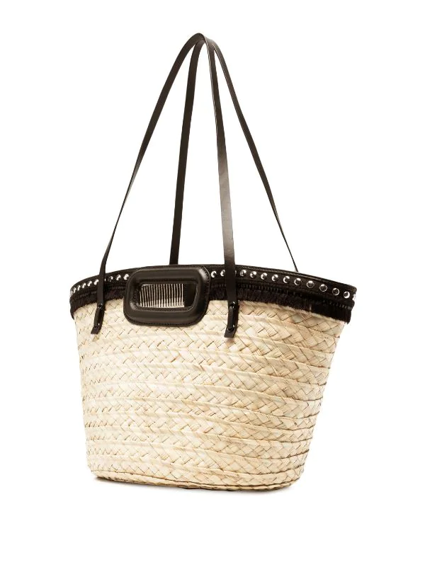 ( Neue Saison ) Maje 2517 BLACK Beuteltasche Aus Stroh Damen 6 ( Neue Saison ) Maje 2517 BLACK Beuteltasche Aus Stroh Damen – Bild 4
