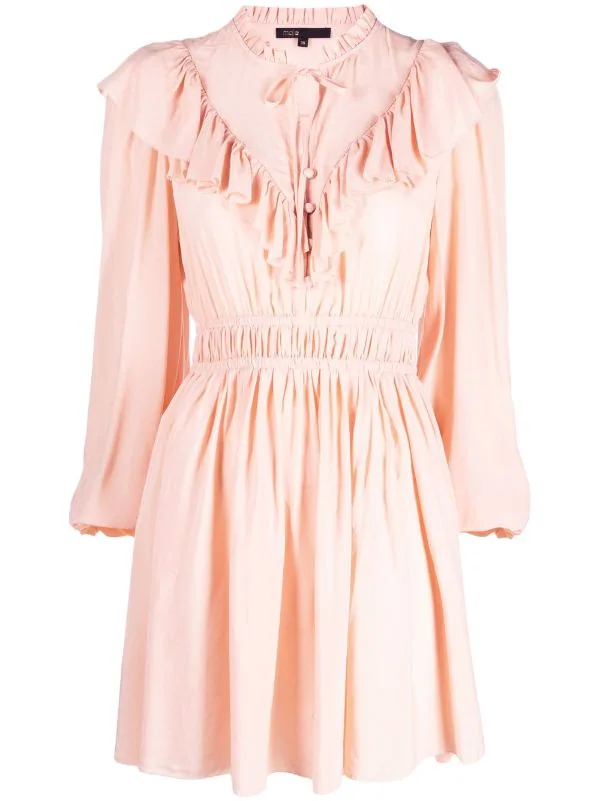 ( Neue Saison ) Maje Riava Georgette-Kleid Pale Pink 3 ( Neue Saison ) Maje Riava Georgette-Kleid Pale Pink