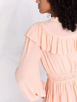 ( Neue Saison ) Maje Riava Georgette-Kleid Pale Pink 12 ( Neue Saison ) Maje Riava Georgette-Kleid Pale Pink -Outlet MAJE Store 17559353 36756464 600