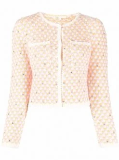 ( Neue Saison ) Maje Pink Karierter Cardigan Damen