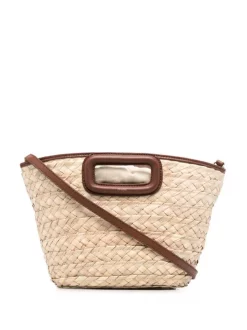 ( Neue Saison ) Maje Tasche Aus Stroh CARAMEL