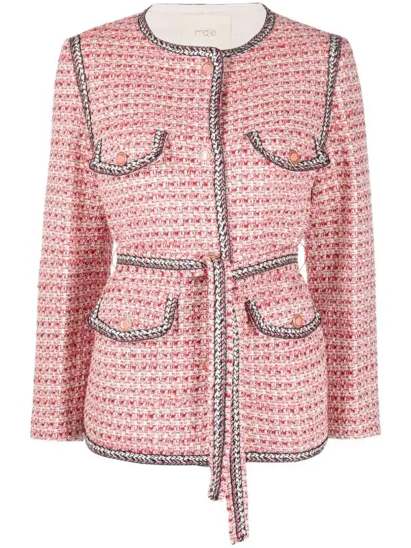 ( Exklusiv ) Maje ROSE / ROUGE Jacke Mit Tweed-Styles Damen 3 ( Exklusiv ) Maje ROSE / ROUGE Jacke Mit Tweed-Styles Damen