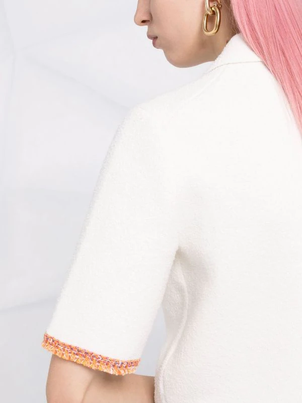 ( Neue Saison ) Maje 0101 ECRU Strickoberteil Mit Cropped-Ärmeln Damen 5 ( Neue Saison ) Maje 0101 ECRU Strickoberteil Mit Cropped-Ärmeln Damen – Bild 3