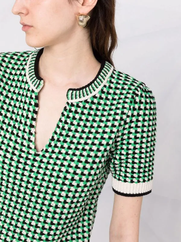 ( Neue Saison ) Maje Green Tweed-Kleid Damen 7 ( Neue Saison ) Maje Green Tweed-Kleid Damen – Bild 5