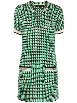 ( Neue Saison ) Maje Green Tweed-Kleid Damen