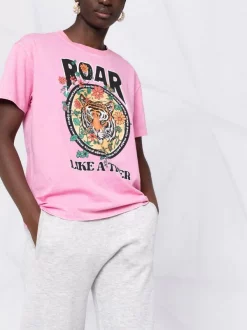 ( Exklusiv ) Maje Pink T-Shirt Mit Grafischem Print Damen 12 ( Exklusiv ) Maje Pink T-Shirt Mit Grafischem Print Damen -Outlet MAJE Store 17560025 36757322 600