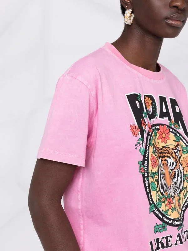 ( Exklusiv ) Maje Pink T-Shirt Mit Grafischem Print Damen 5 ( Exklusiv ) Maje Pink T-Shirt Mit Grafischem Print Damen – Bild 3