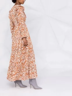 ( Neue Saison ) Maje Kleid Mit Paisley-Print 0152 Orange -Outlet MAJE Store 17560034 36921682 600