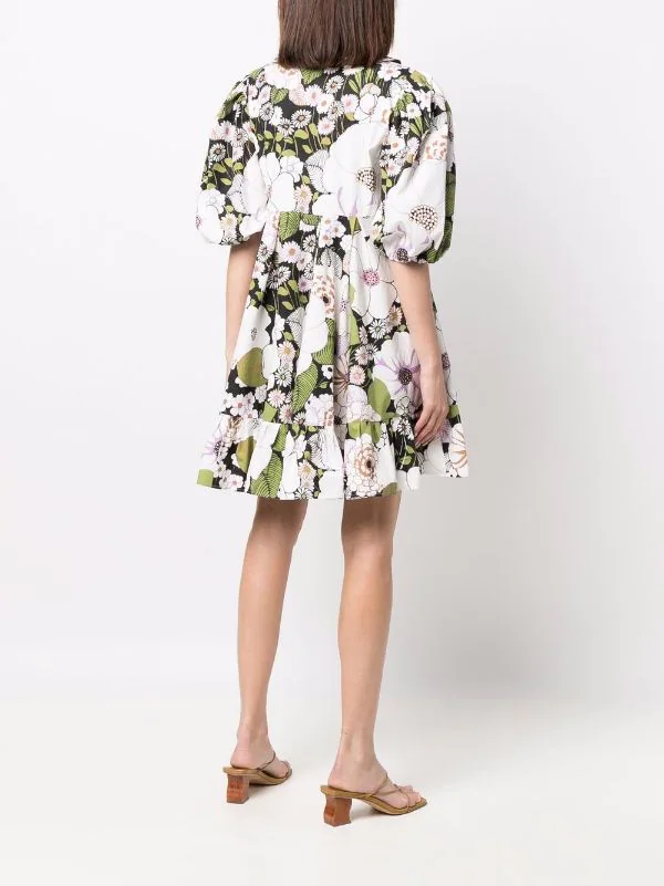 ( Neue Saison ) Maje Flower 70's Black Minikleid Mit Blumen-Print Damen 6 ( Neue Saison ) Maje Flower 70's Black Minikleid Mit Blumen-Print Damen – Bild 4