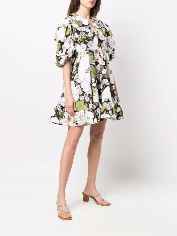 ( Neue Saison ) Maje Flower 70's Black Minikleid Mit Blumen-Print Damen 5 ( Neue Saison ) Maje Flower 70's Black Minikleid Mit Blumen-Print Damen – Bild 3