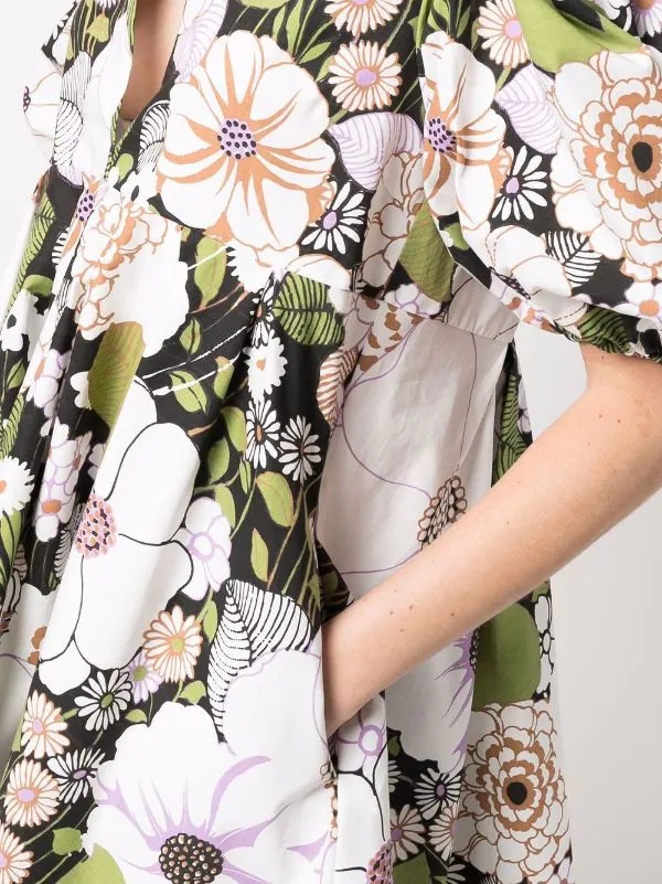 ( Neue Saison ) Maje Flower 70's Black Minikleid Mit Blumen-Print Damen 7 ( Neue Saison ) Maje Flower 70's Black Minikleid Mit Blumen-Print Damen – Bild 5