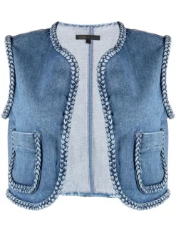 ( Neue Saison ) Maje Cropped-Jeansweste Damen