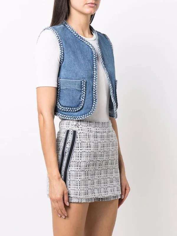 ( Neue Saison ) Maje Cropped-Jeansweste Damen 5 ( Neue Saison ) Maje Cropped-Jeansweste Damen – Bild 3