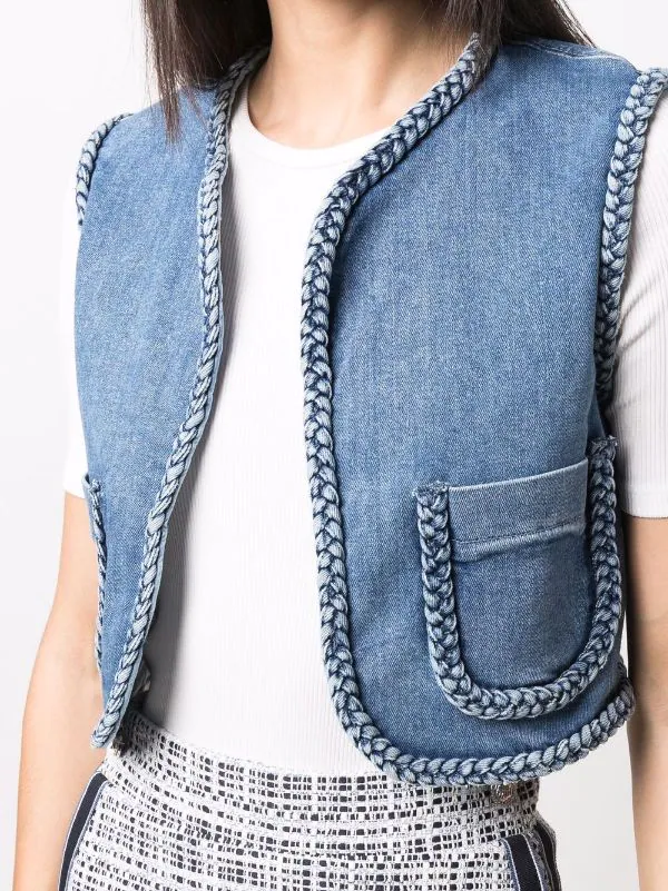 ( Neue Saison ) Maje Cropped-Jeansweste Damen 7 ( Neue Saison ) Maje Cropped-Jeansweste Damen – Bild 5