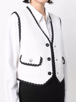 ( Neue Saison ) Maje Weste Mit Wellenkanten Ecru -Outlet MAJE Store 17560120 37319734 600