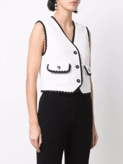 ( Neue Saison ) Maje Weste Mit Wellenkanten Ecru -Outlet MAJE Store 17560120 37319738 600