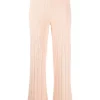 ( Neue Saison ) Maje Pale Pink Gerippte Schlaghose Damen -Outlet MAJE Store 17560124 37320766 600