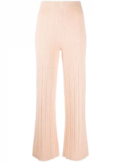 ( Neue Saison ) Maje Pale Pink Gerippte Schlaghose Damen