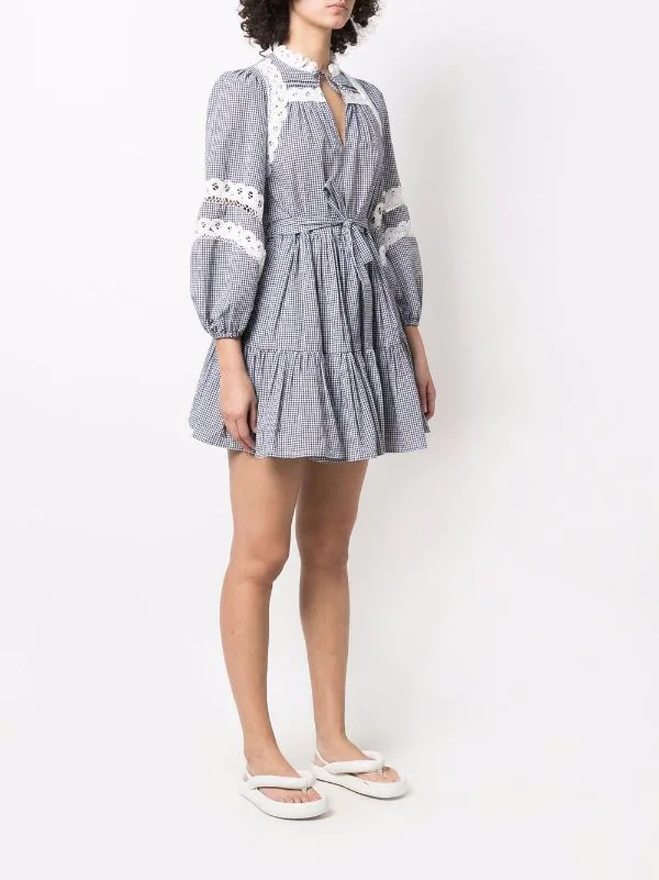 ( Neue Saison ) Maje Kleid Mit Karomuster Marine Ecru 5 ( Neue Saison ) Maje Kleid Mit Karomuster Marine Ecru – Bild 3