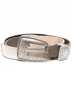 ( Neue Saison ) Maje Khaki Ledergürtel Mit Schnalle Damen