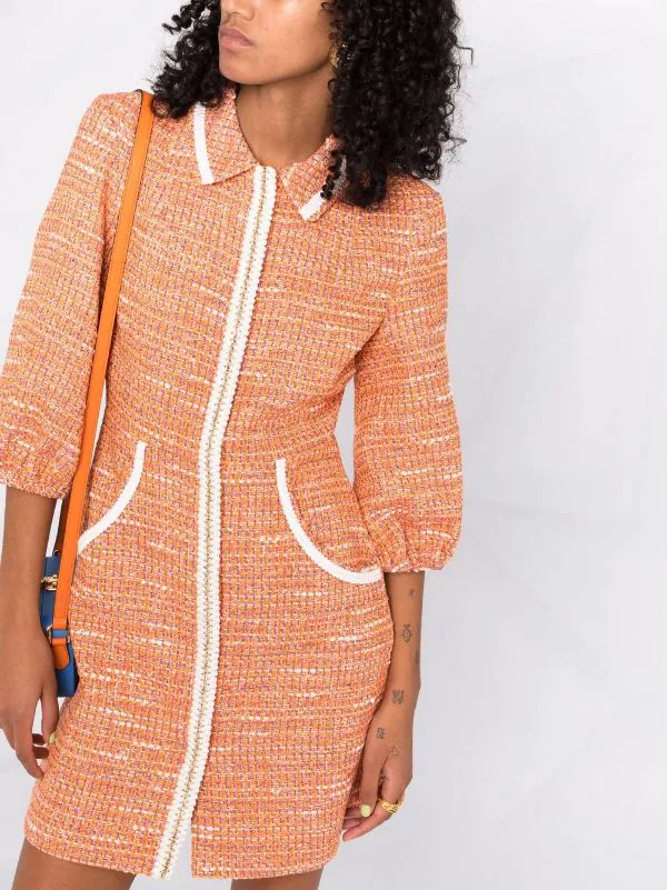 ( Neue Saison ) Maje Orange Gestricktes Minikleid Damen 7 ( Neue Saison ) Maje Orange Gestricktes Minikleid Damen – Bild 5