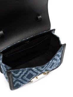 ( Neue Saison ) Maje Geometrisch Gemusterte Umhängetasche INDIGO -Outlet MAJE Store 17691928 38747417 600