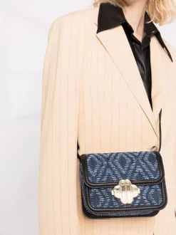 ( Neue Saison ) Maje Geometrisch Gemusterte Umhängetasche INDIGO -Outlet MAJE Store 17691928 38749238 600