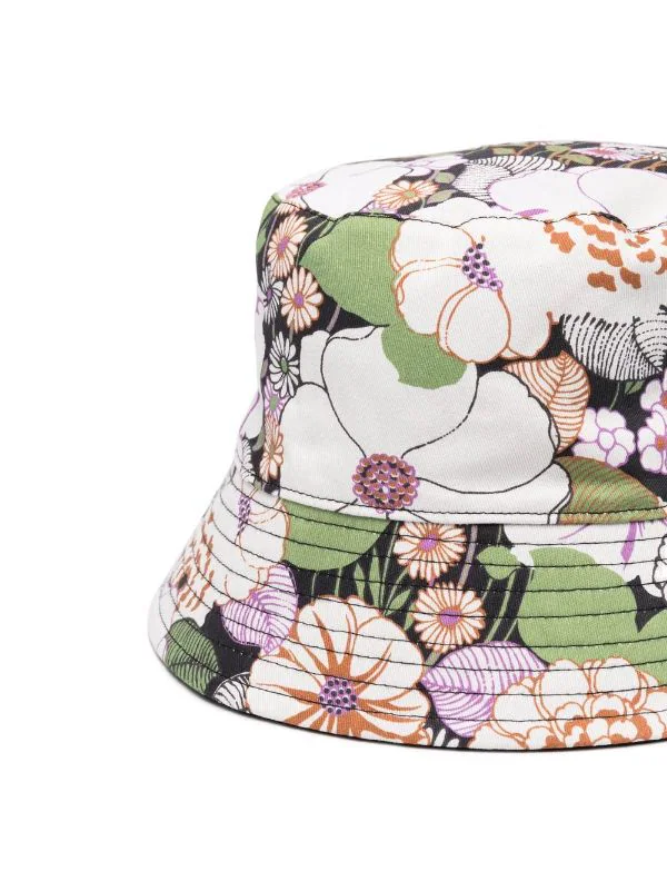 ( Neue Saison ) Maje Wendbarer Fischerhut Flower 70's Black 4 ( Neue Saison ) Maje Wendbarer Fischerhut Flower 70's Black – Bild 2