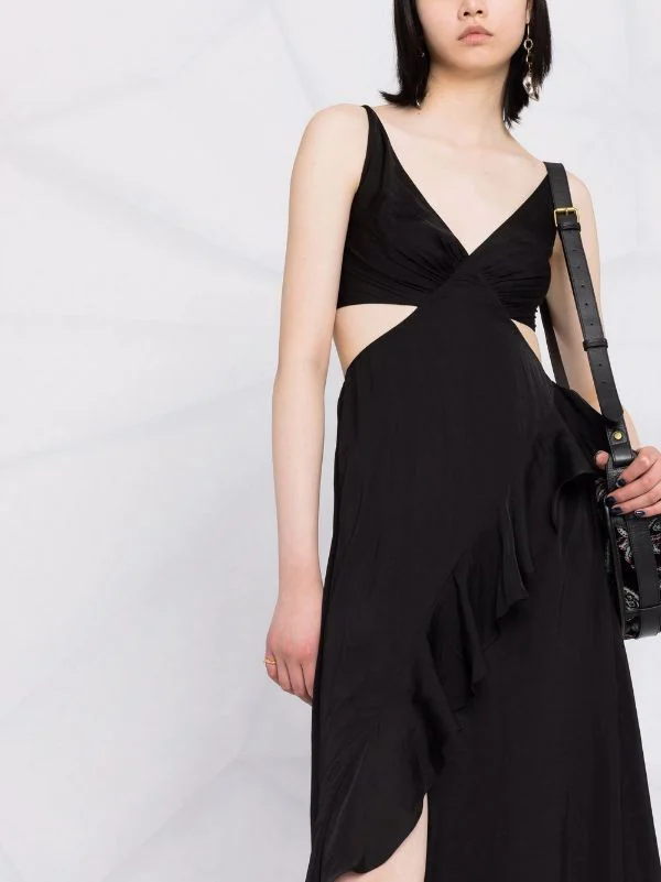 ( Neue Saison ) Maje Midikleid Mit Rüschen Black 7 ( Neue Saison ) Maje Midikleid Mit Rüschen Black – Bild 5