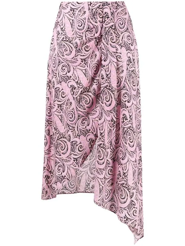 ( Neue Saison ) Maje Asymmetrischer Rock Mit Paisley-Print PINK PAISLEY 3 ( Neue Saison ) Maje Asymmetrischer Rock Mit Paisley-Print PINK PAISLEY