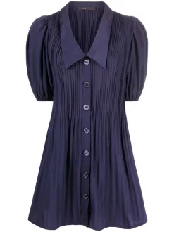 ( Neue Saison ) Maje Kleid Mit Puffärmeln Navy