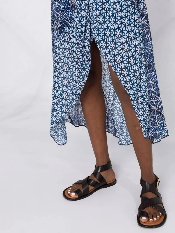 ( Neue Saison ) Maje Midirock Mit Abstraktem Muster INDIGO 5 ( Neue Saison ) Maje Midirock Mit Abstraktem Muster INDIGO – Bild 3