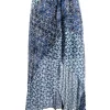 ( Neue Saison ) Maje Midirock Mit Abstraktem Muster INDIGO -Outlet MAJE Store 18032799 38222302 600