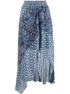 ( Neue Saison ) Maje Midirock Mit Abstraktem Muster INDIGO