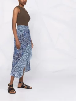 ( Neue Saison ) Maje Midirock Mit Abstraktem Muster INDIGO 11 ( Neue Saison ) Maje Midirock Mit Abstraktem Muster INDIGO -Outlet MAJE Store 18032799 38223515 600