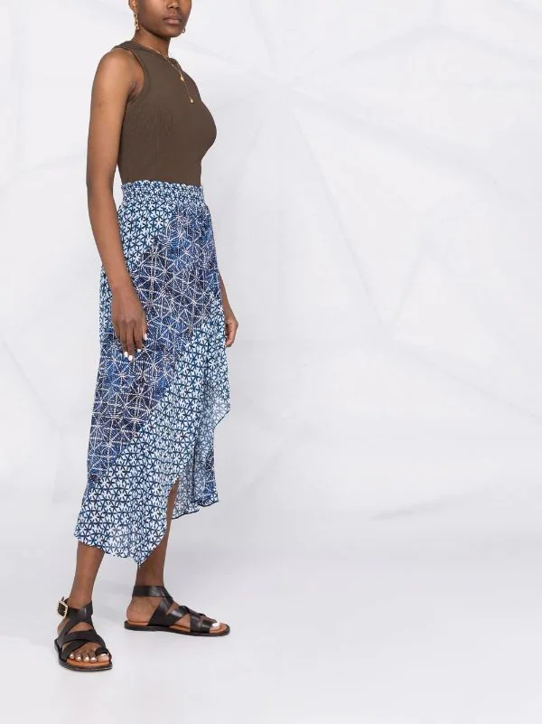 ( Neue Saison ) Maje Midirock Mit Abstraktem Muster INDIGO 6 ( Neue Saison ) Maje Midirock Mit Abstraktem Muster INDIGO – Bild 4