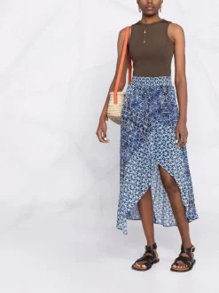 ( Neue Saison ) Maje Midirock Mit Abstraktem Muster INDIGO 9 ( Neue Saison ) Maje Midirock Mit Abstraktem Muster INDIGO -Outlet MAJE Store 18032799 38223518 600