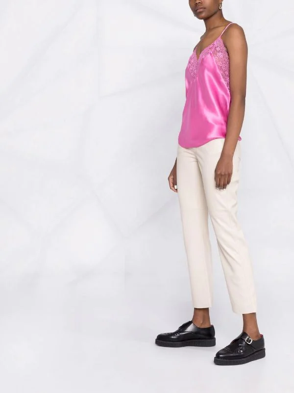 ( Neue Saison ) Maje Camisole-Seidentop Mit Spitzenbesatz CANDY PINK 6 ( Neue Saison ) Maje Camisole-Seidentop Mit Spitzenbesatz CANDY PINK – Bild 4