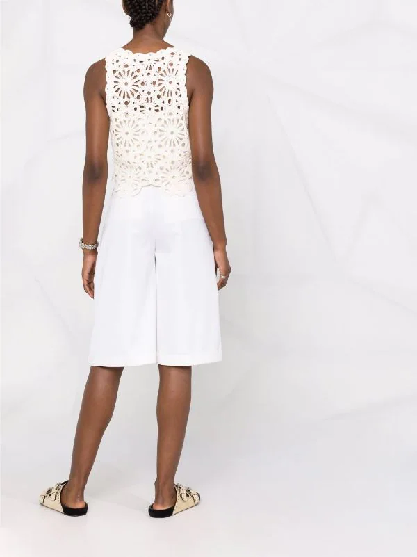 ( Neue Saison ) Maje Ecru Top Aus Floralem Häkelstrick Damen 6 ( Neue Saison ) Maje Ecru Top Aus Floralem Häkelstrick Damen – Bild 4