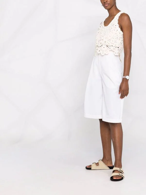 ( Neue Saison ) Maje Ecru Top Aus Floralem Häkelstrick Damen 8 ( Neue Saison ) Maje Ecru Top Aus Floralem Häkelstrick Damen – Bild 6