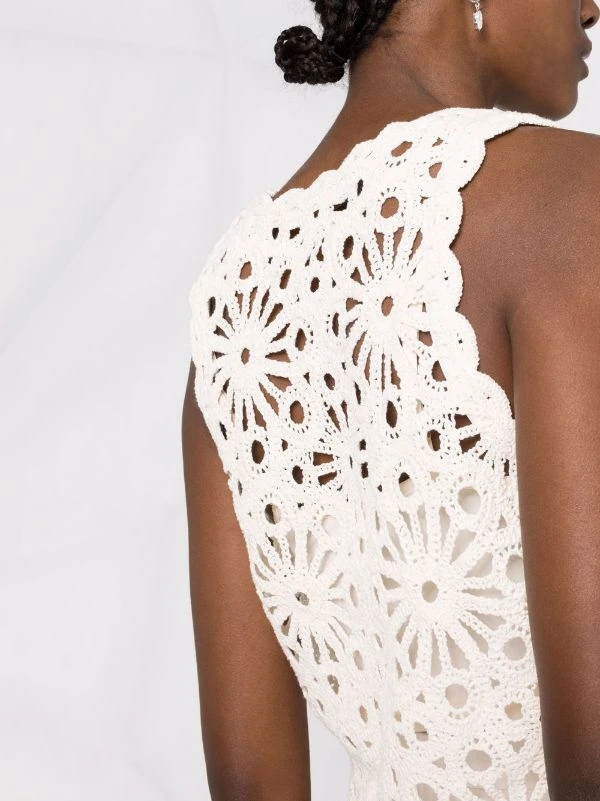 ( Neue Saison ) Maje Ecru Top Aus Floralem Häkelstrick Damen 5 ( Neue Saison ) Maje Ecru Top Aus Floralem Häkelstrick Damen – Bild 3