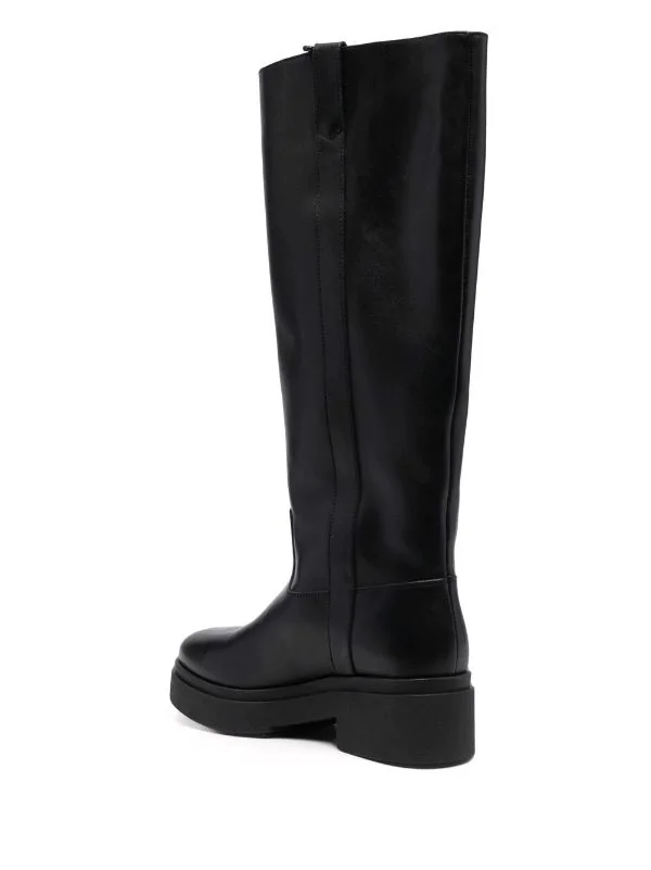 ( Permanente Kollektion ) Maje Black Flache Lederstiefel Damen 5 ( Permanente Kollektion ) Maje Black Flache Lederstiefel Damen – Bild 3