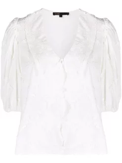 ( Neue Saison ) Maje Oberteil Mit Puffärmeln White