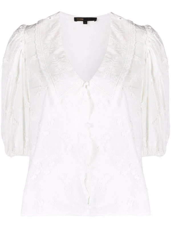 ( Neue Saison ) Maje Oberteil Mit Puffärmeln White 3 ( Neue Saison ) Maje Oberteil Mit Puffärmeln White