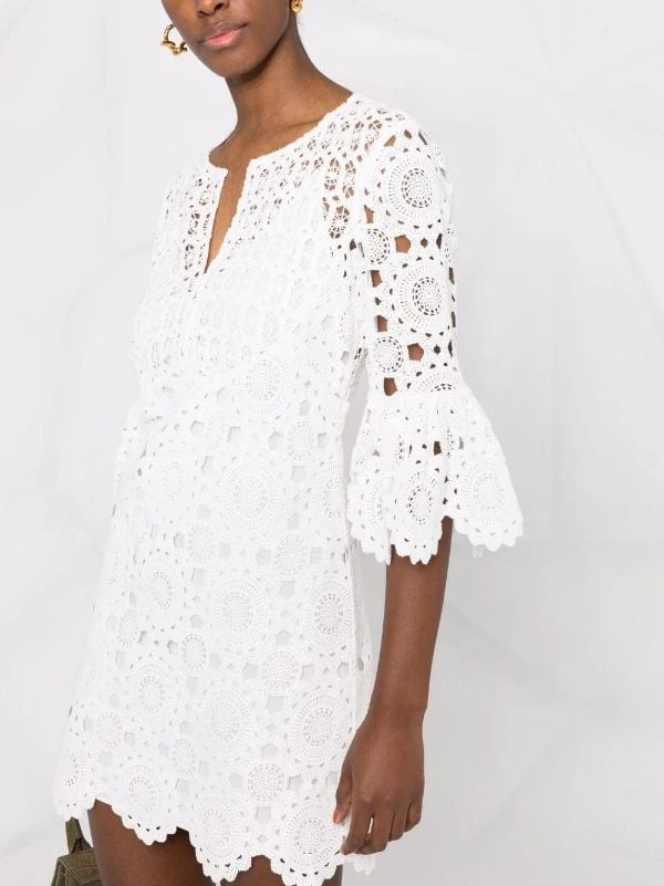 ( Neue Saison ) Maje White Gehäkeltes Kleid Damen 5 ( Neue Saison ) Maje White Gehäkeltes Kleid Damen – Bild 3