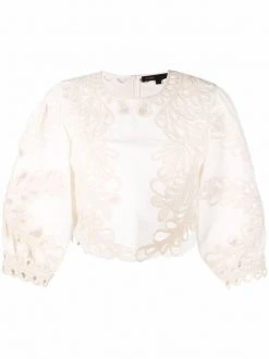 ( Neue Saison ) Maje Verzierte Bluse Ecru
