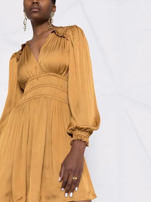 ( Neue Saison ) Maje Kleid Mit Langen Ärmeln 9974 GOLD 7 ( Neue Saison ) Maje Kleid Mit Langen Ärmeln 9974 GOLD – Bild 5