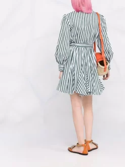 ( Neue Saison ) Maje Ecru / Green Kleid Mit Streifen Damen -Outlet MAJE Store 18032840 38212537 600