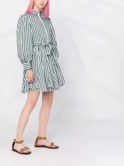 ( Neue Saison ) Maje Ecru / Green Kleid Mit Streifen Damen -Outlet MAJE Store 18032840 38214046 600