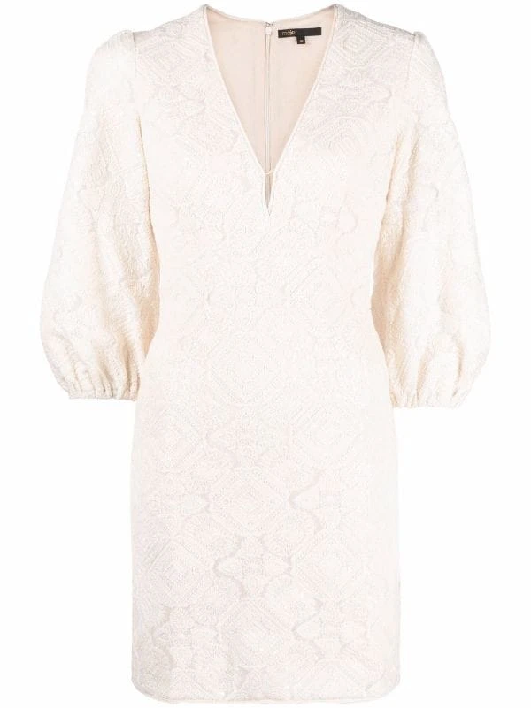 ( Neue Saison ) Maje Minikleid Mit Pailletten Ecru 3 ( Neue Saison ) Maje Minikleid Mit Pailletten Ecru